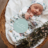 Snuggle Swaddle Sack and Beanie Set - Eucalypt