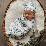 Snuggle Swaddle Sack and Beanie Set - Eucalypt