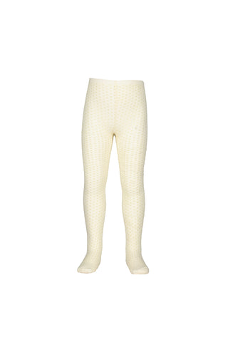 Jacquard Tights - Cream/gold spots (2-7)