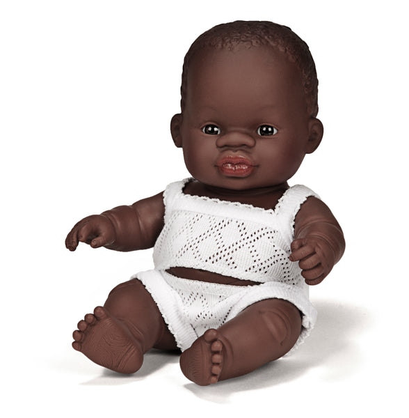 Miniland Anatomically Correct Baby Doll, African Boy, 21cm