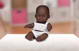 Miniland Anatomically Correct Baby Doll, African Girl, 21cm