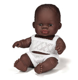 Miniland Anatomically Correct Baby Doll, African Girl, 21cm