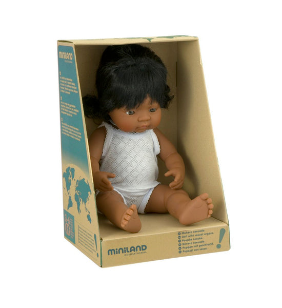 Miniland Anatomically Correct 38cm Doll, Latin American Girl