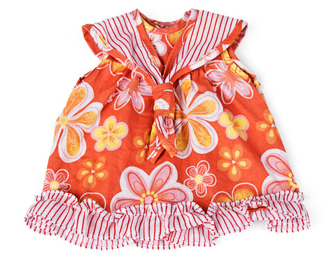 Miniland Wardrobe Pink & Orange Floral Dress for 38cm doll
