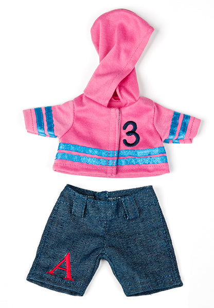 Miniland Wardrobe, 21cm Doll Hoodie and Jeans Outfit