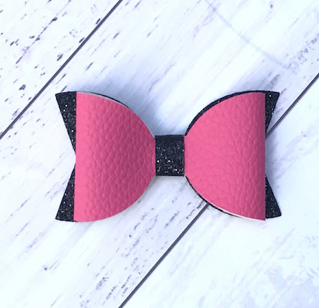 4" Leatherette Hair Bow - Party