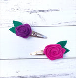 Felt Rose Handmade HairClip