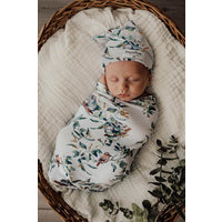 Snuggle Swaddle Sack and Beanie Set - Eucalypt