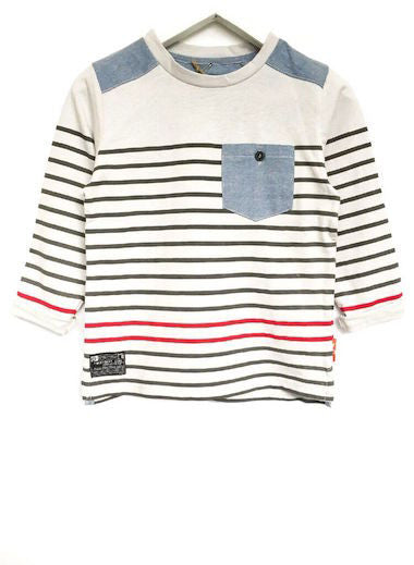 Fresh Baked Striped Tee Iced Slate (2-8)