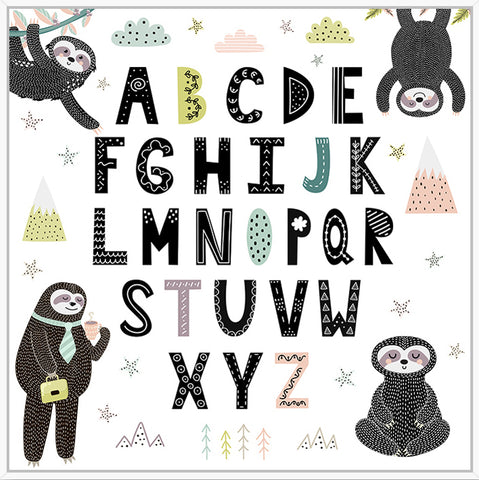 Sloth Alphabet Floating Frame Print