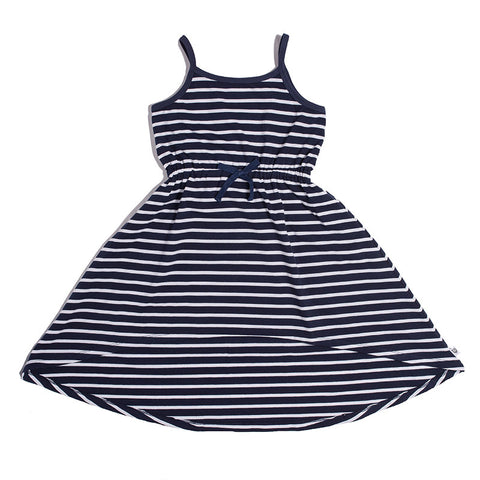 Island Dress -Navy Stripe (3-12)