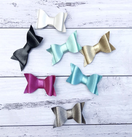 Shimmer Leatherette Hairbow Minis