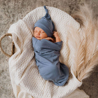 Snuggle Swaddle Sack and Beanie Set - Indigo