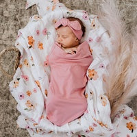 Snuggle Swaddle Sack and Top Knot Set - Jewel