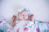 Jersey Wrap and Top Knot Set - Sweet Petal
