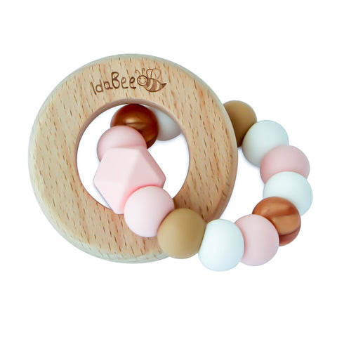 Handmade Teether (Safety Certified) RoseGold/RoseQuartz