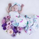 Jersey Wrap and Top Knot Set - Sweet Petal