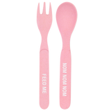 Toddler Bamboo Cutlery Set - Pink
