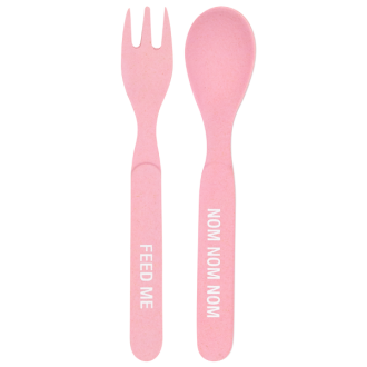 Toddler Bamboo Cutlery Set - Pink