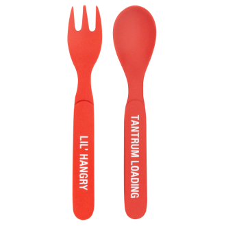 Toddler Bamboo Cutlery Set -Red