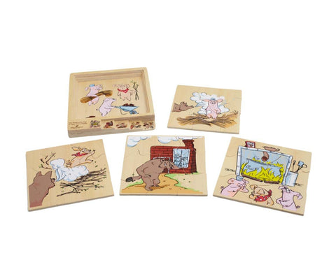 Three little Pigs Layered Wooden Puzzle